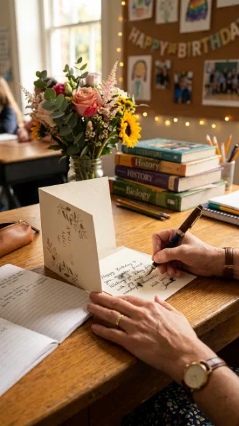 Tips for writing a personal birthday message for a teacher